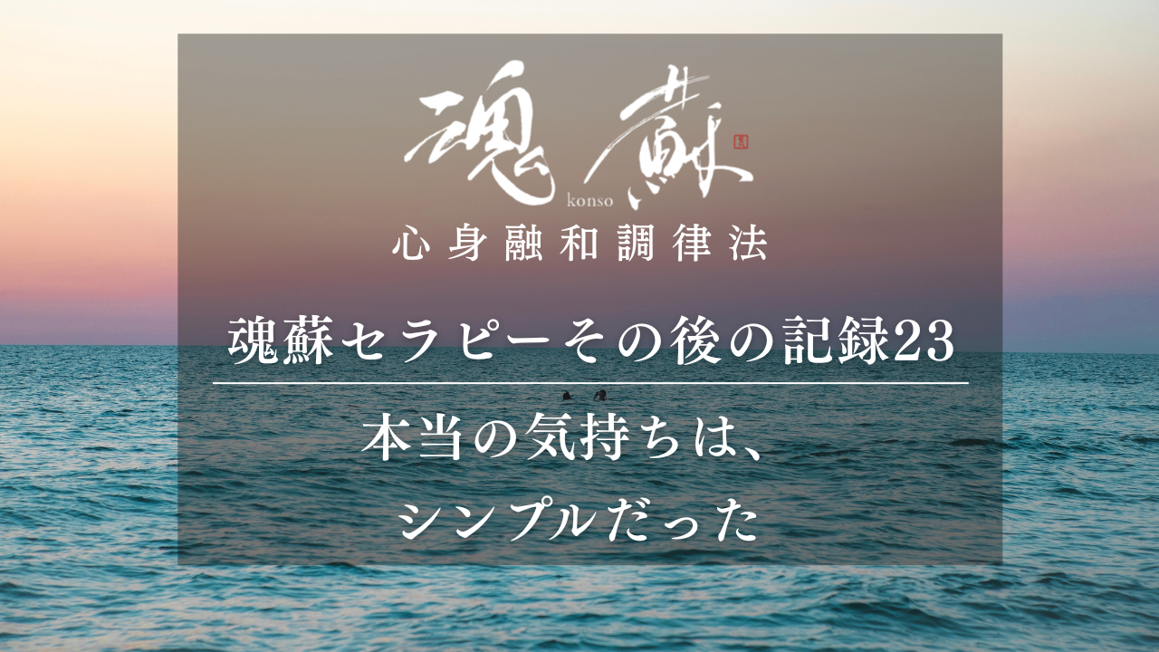 本当の気持ちは、とてもシンプルだった｜魂蘇セラピーの感想23